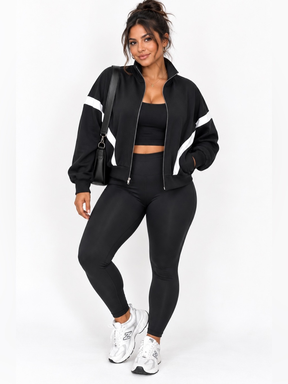 SPANX color block track jacket
